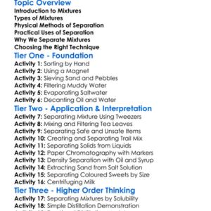 Separating Mixtures Worksheet Activity Booklet