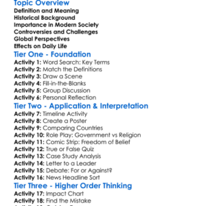 Separation Of Church And State Worksheet Activity Booklet