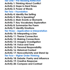 September 1 1939 Wh Auden Worksheet Activity Booklet