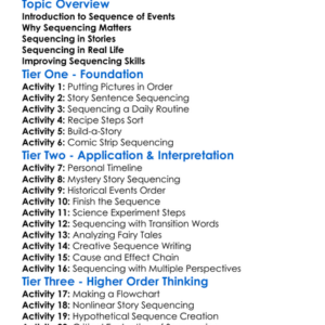 Sequence Of Events Worksheet Activity Booklet