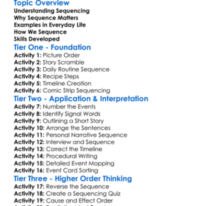 Sequencing Events Worksheet Activity Booklet