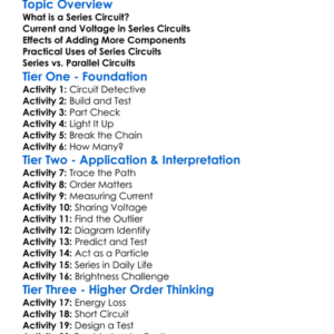 Series Circuits Worksheet Activity Booklet