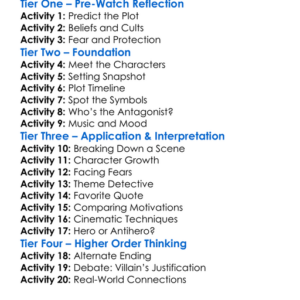 Servants Of Twilight 1991 Worksheet Activity Booklet