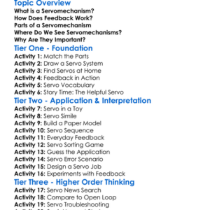 Servomechanisms Worksheet Activity Booklet