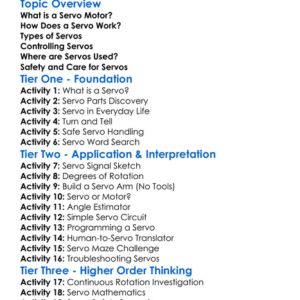 Servos And Servo Control Worksheet Activity Booklet