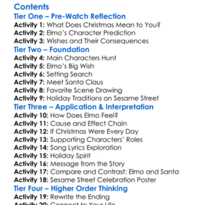 Sesame Street Elmo Saves Christmas 1996 Worksheet Activity Booklet