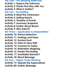 Seven Gothic Tales Isak Dinesen Worksheet Activity Booklet