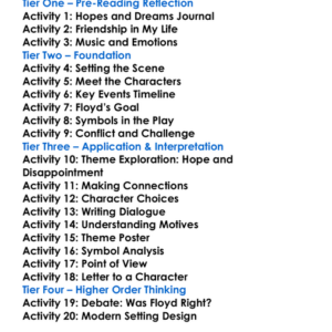 Seven Guitars August Wilson Worksheet Activity Booklet