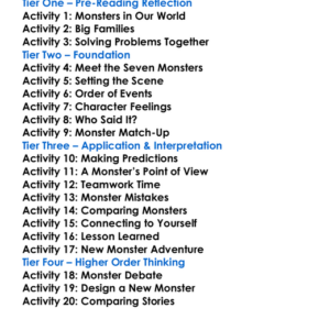 Seven Little Monsters Worksheet Activity Booklet