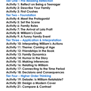 Seventeen Booth Tarkington Worksheet Activity Booklet