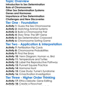 Sex Determination Worksheet Activity Booklet