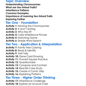 Sex-Linked Traits Worksheet Activity Booklet