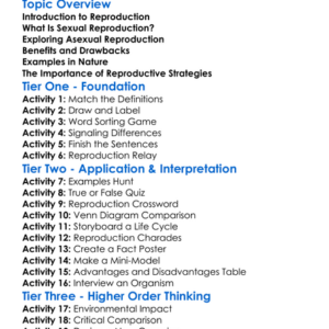 Sexual And Asexual Reproduction Worksheet Activity Booklet
