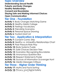 Sexual Health And Education Worksheet Activity Booklet