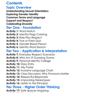Sexual Orientation And Gender Identity Worksheet Activity Booklet