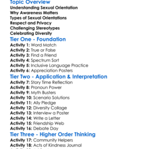 Sexual Orientation Awareness Worksheet Activity Booklet