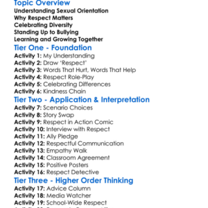 Sexual Orientation Respect Worksheet Activity Booklet