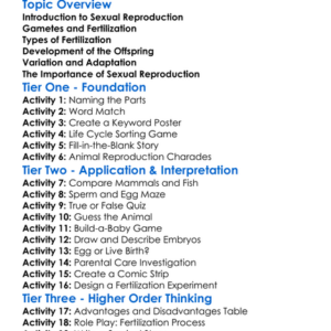 Sexual Reproduction In Animals Worksheet Activity Booklet