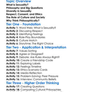 Sexuality And Philosophy Worksheet Activity Booklet