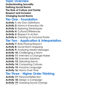 Sexuality And Social Norms Worksheet Activity Booklet