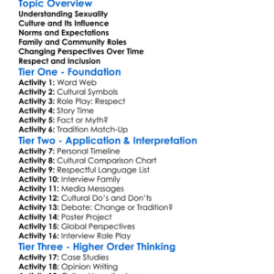Sexuality In Culture Worksheet Activity Booklet
