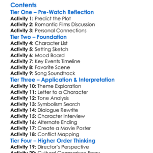 Shades Of Love Echoes In Crimson 1987 Worksheet Activity Booklet