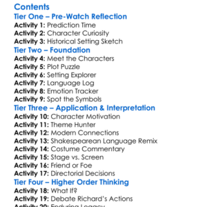 Shakespeare In The Park Richard Iii 2023 Worksheet Activity Booklet