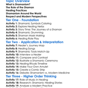 Shamanism And Healing Worksheet Activity Booklet