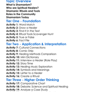 Shamanism And Spiritual Healers Worksheet Activity Booklet