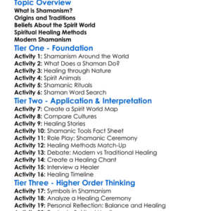 Shamanism And Spiritual Healing Worksheet Activity Booklet