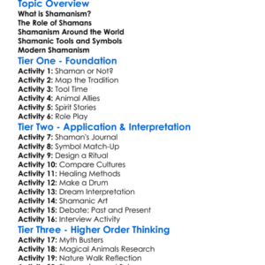 Shamanism Worksheet Activity Booklet