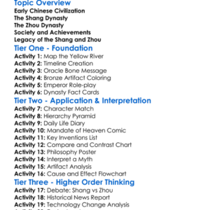 Shang And Zhou Dynasties Worksheet Activity Booklet