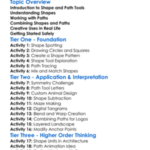 Shape And Path Tools Worksheet Activity Booklet