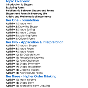 Shapes And Forms Worksheet Activity Booklet