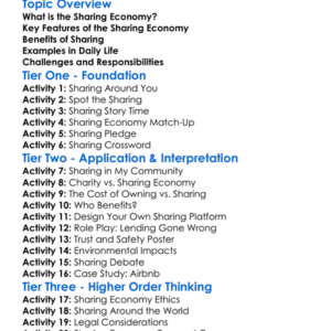 Sharing Economy Worksheet Activity Booklet