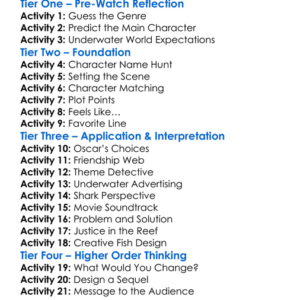 Shark Tale Worksheet Activity Booklet