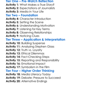 Shattered Glass 2003 Worksheet Activity Booklet