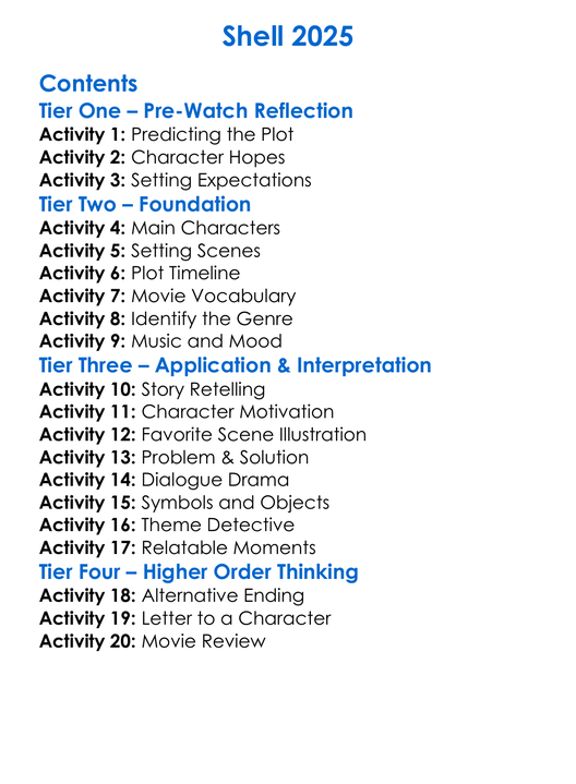 Shell 2025 Worksheet Activity Booklet