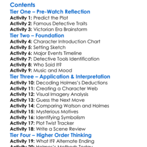 Sherlock Holmes A Game Of Shadows 2011 Worksheet Activity Booklet