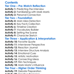 Shoot First An Interview With Mark Morris 2020 Worksheet Activity Booklet