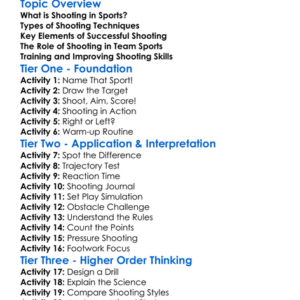 Shooting In Sports Worksheet Activity Booklet