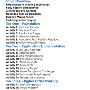 Shooting Techniques Worksheet Activity Booklet