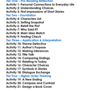 Short Stories Anton Chekhov Worksheet Activity Booklet