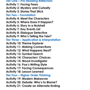 Short Stories Edgar Allan Poe Worksheet Activity Booklet