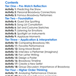 Shoshana Bean And Friends An Evening Of Broadway 2020 Worksheet Activity Booklet