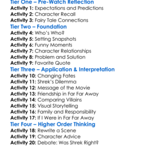 Shrek 3 Worksheet Activity Booklet