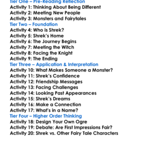 Shrek William Steig Worksheet Activity Booklet