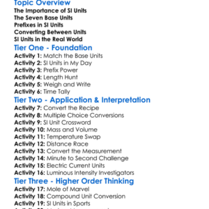 Si Units And Conversions Worksheet Activity Booklet