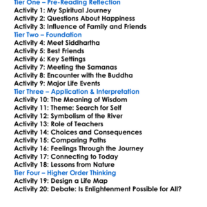 Siddhartha Hermann Hesse Worksheet Activity Booklet