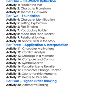 Sidelined The Qb And Me 2025 Worksheet Activity Booklet